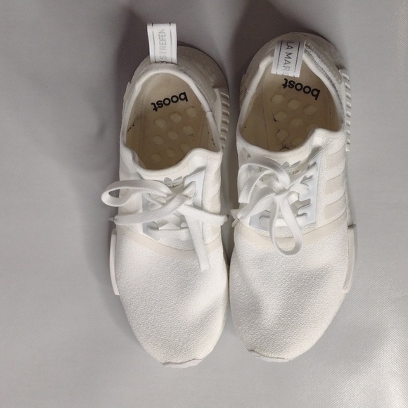 Adidas Boost NMD White Sneakers Shoes Men's 8.5 - Picture 10 of 11